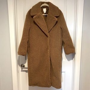 H&M lined teddy coat